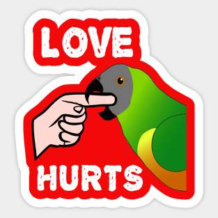 Love Hurts Senegal Parrot Biting Sticker